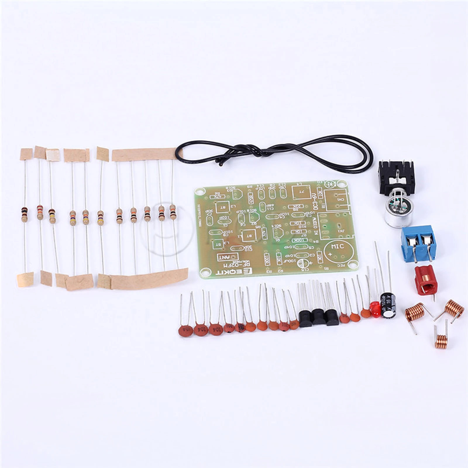 DIY Kit FM Stereo Radio Module 88-108MHz Wireless Transmitter Receiver Circuit PCB Board Solder Practice Project for School Labs