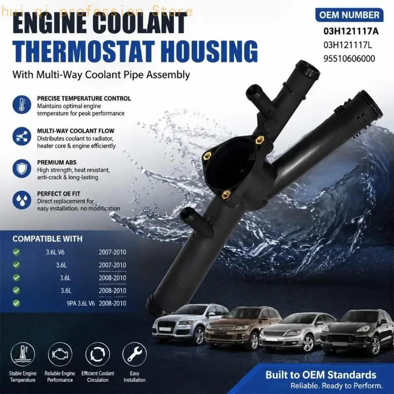 Automotorkühlmittel-Thermostatgehäusebaugruppe 03H121117A 03H121117L 95510606000 H8WE – Detail 2