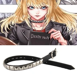 Anime Death Note Necklace Misa Amane Leather Choker Necklaces For Men Women Hip Hop Punk Rivet Collar Cosplay Jewelry Gifts