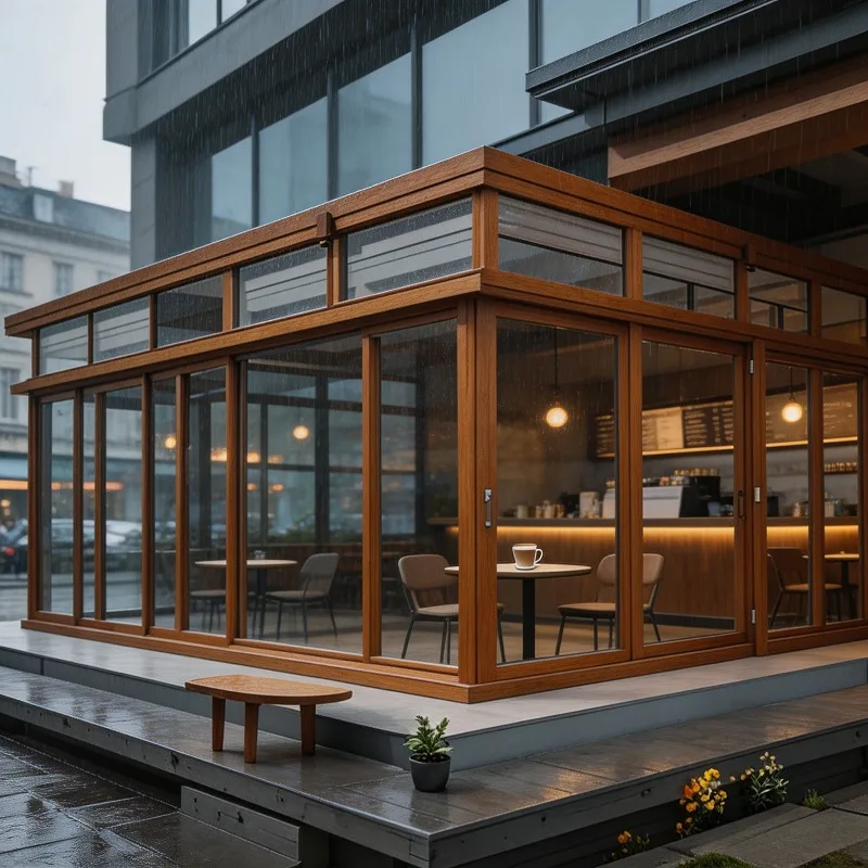 For Villa Garden Aluminum Sunroom Glass House Outdoor Conservatory Double Tempered Glass Waterproof Patio Room Work Use