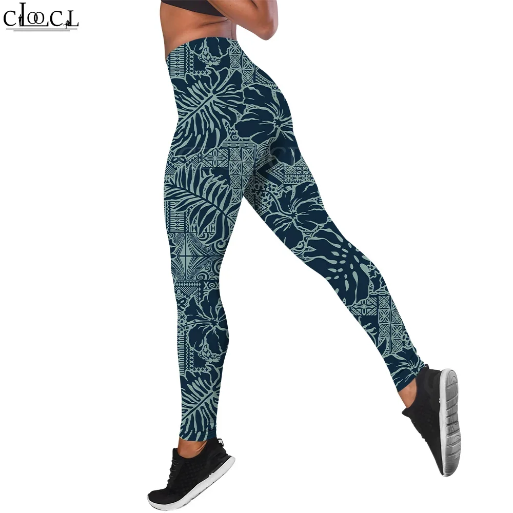 CLOOCL Women Legging Retro Leaf Pattern 3D Printed Trousers for Female Workout Push Up Jogging Gym Sports Leggings