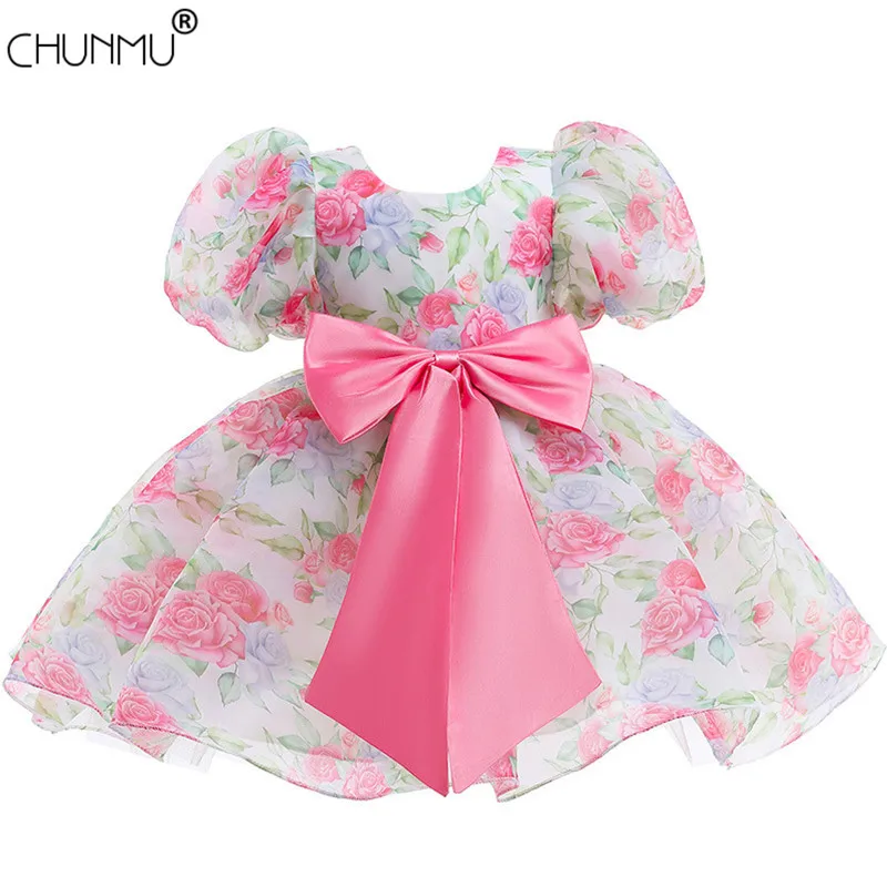 

Infant Vestidos Baby Girl Clothes Baby Dress Lace Bowknot Girl Sleeveless Dress for Birthday Party Toddler Costume 3-24 Month