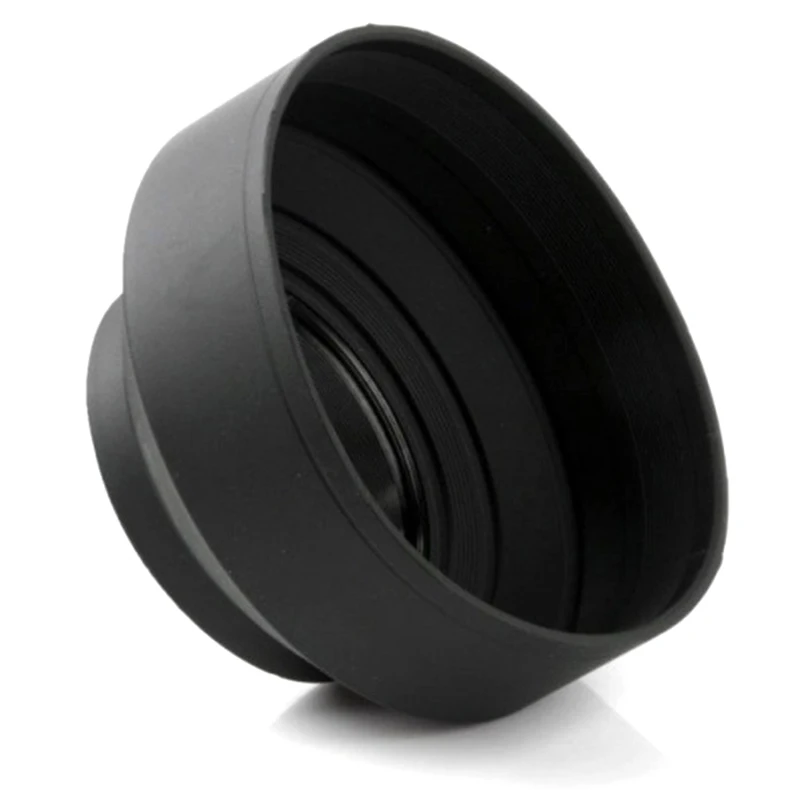 49mm/52mm/55mm/58mm/62mm/67mm/72mm/77mm/82mm 3-Stage Collapsible 3in1 Rubber Lens Hood Suit for Canon Nikon Pentax Camera