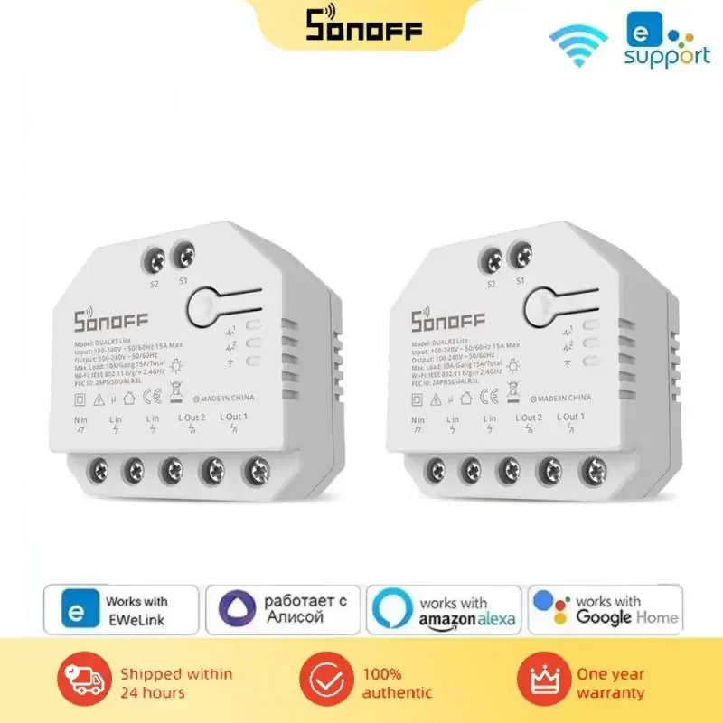 

Мини-переключатель SONOFF DUAL R3/DUAL R3 Lite с поддержкой Wi-Fi, 1-3 шт.