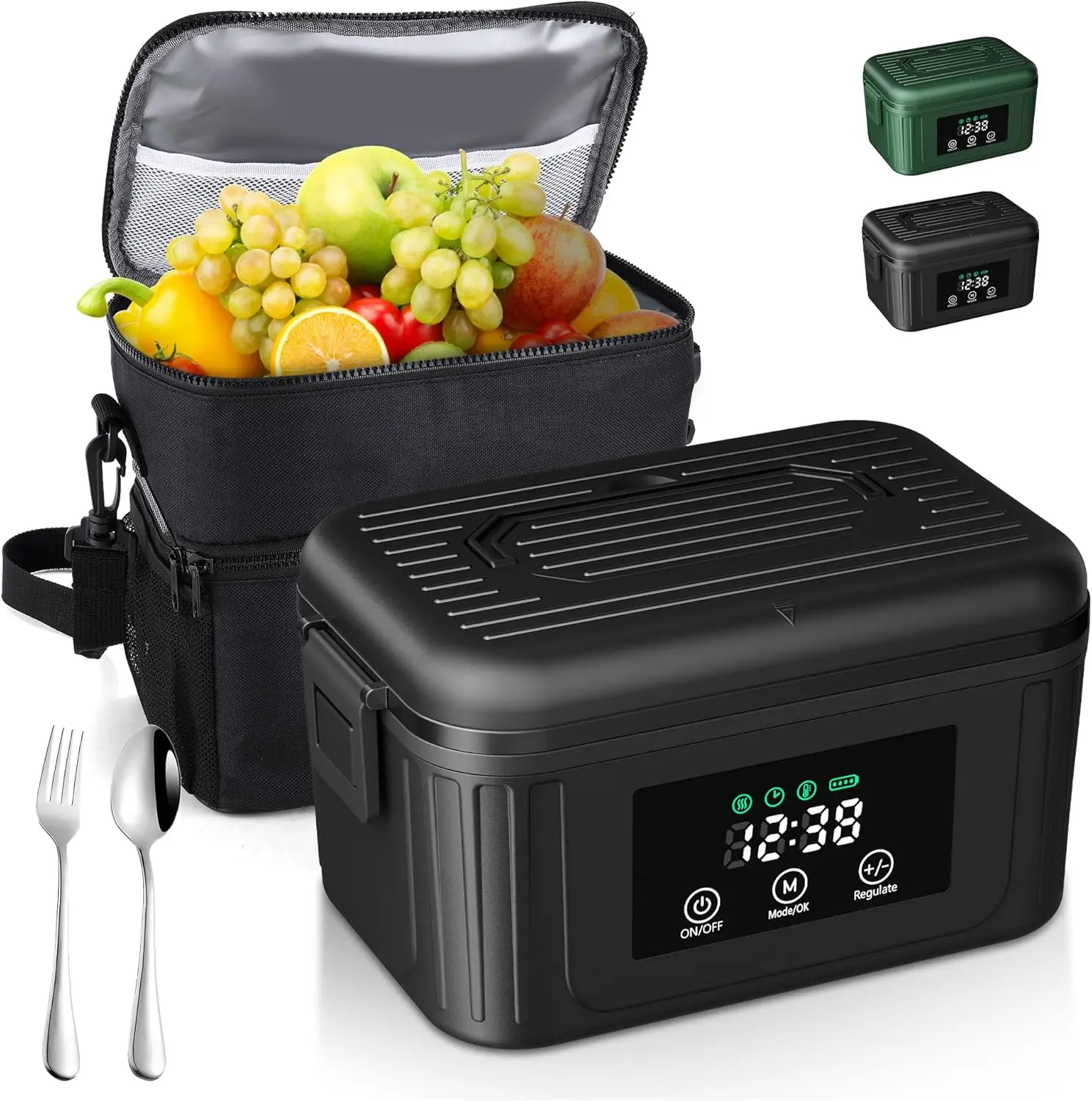 

Cordless Electric Lunch Box for Adults, 1.4L Heated Lunch Box for Men with Smart Meal Scheduling & Auto Keep Warm