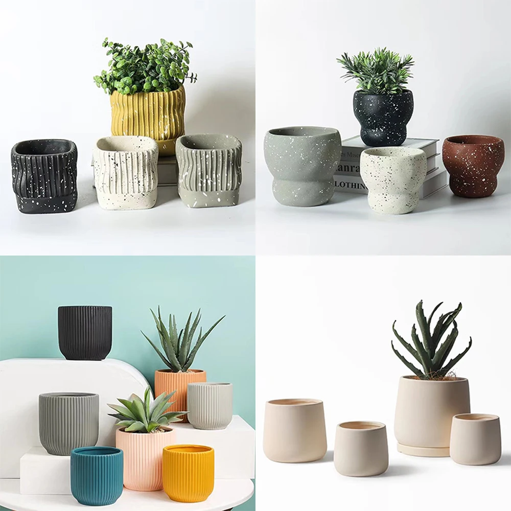 

Cement Flowerpot Silica gel Mold Concrete European-style Design large size Pot DIY Plant Succulent Pot Cement Silicone Molds