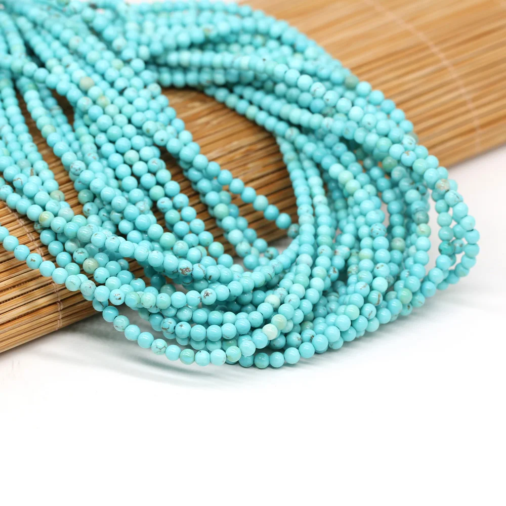 Natural Stone Beads Turquoises Beads 2mm 3mm 4mm Beads for Jewelry Making Beadwork DIY Necklace Bracelet Accessories Wholesale