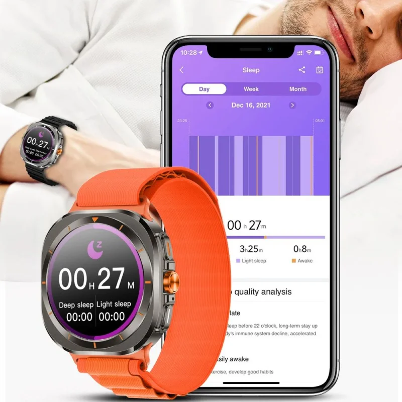 Reloj inteligente multifunción para hombre y mujer, información con Bluetooth, llamadas, GPS, deportivo, resistente al agua, SOS, pantalla completamente táctil, nuevo