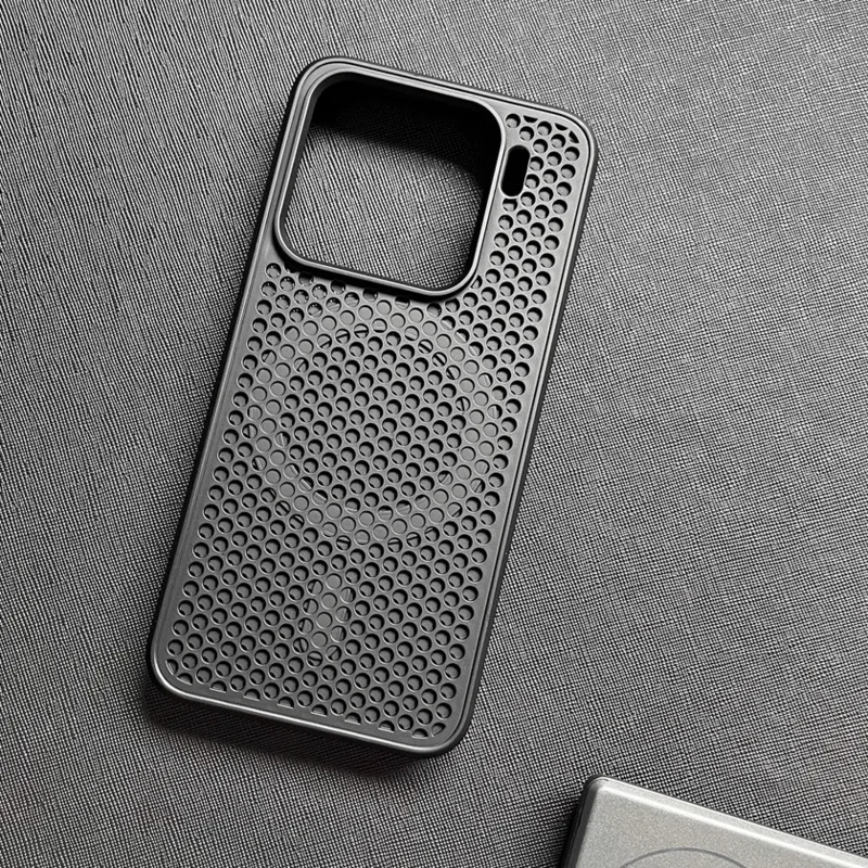 Honeycomb Breathable Magnetic Case For Xiaomi Mi 15 Pro 14 13 Poco F7 F8 Ultra F6 pro Hollow Solid Color Silicone Bumper Cover view 2