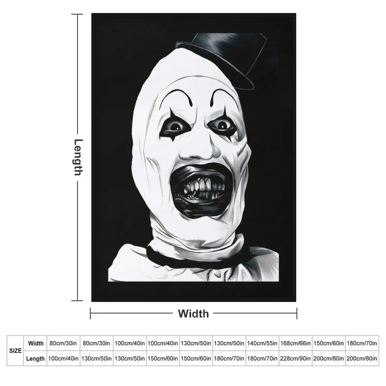 Art The Clown Terrifier Classic Throw Blanket couch cozy soft plush fuzzy picnic outdoor blanket