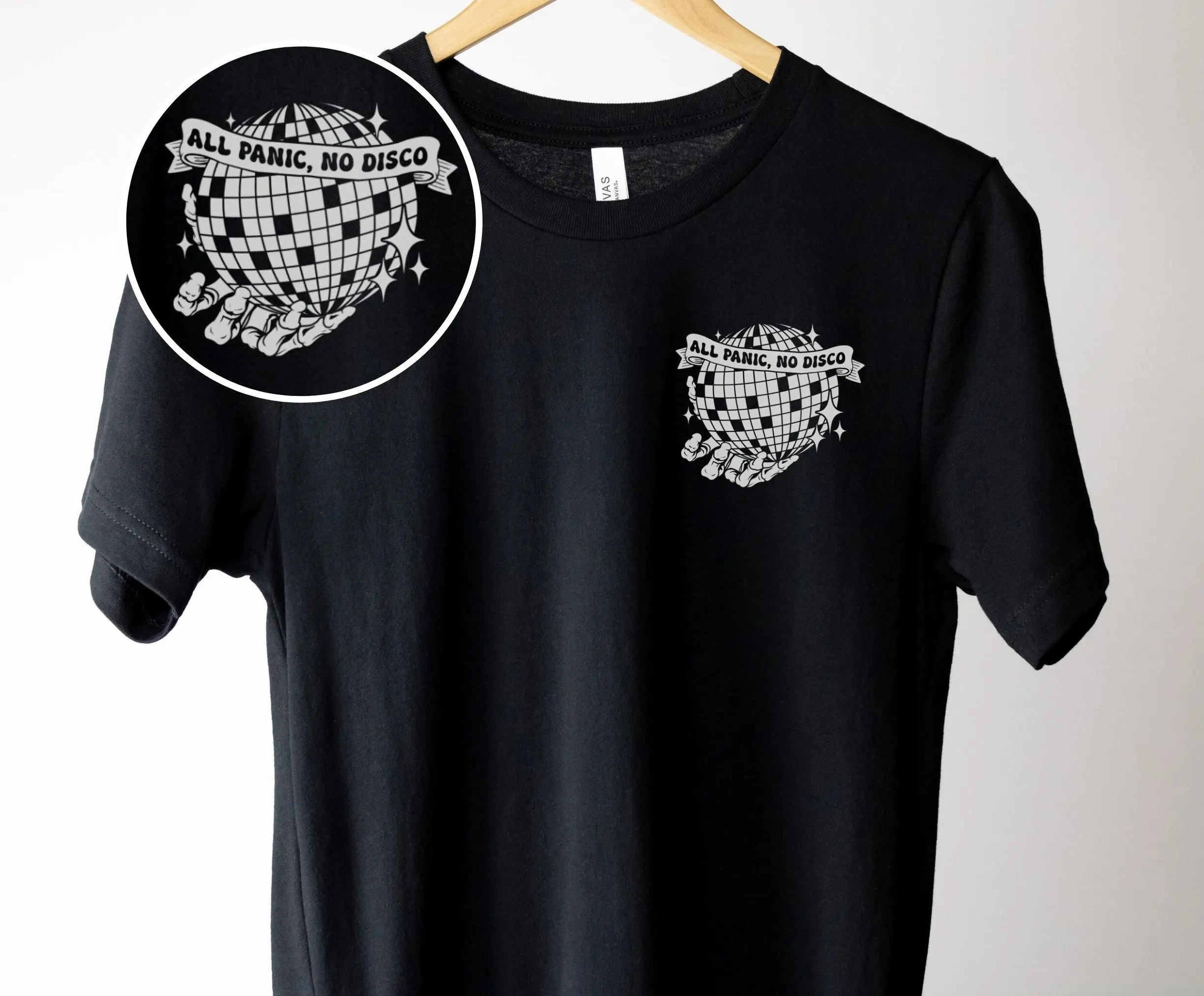 تي شيرت All Panic No Disco تي شيرت Elder Emo Pocket Skeleton Concert Merch Clothing Halloween #1