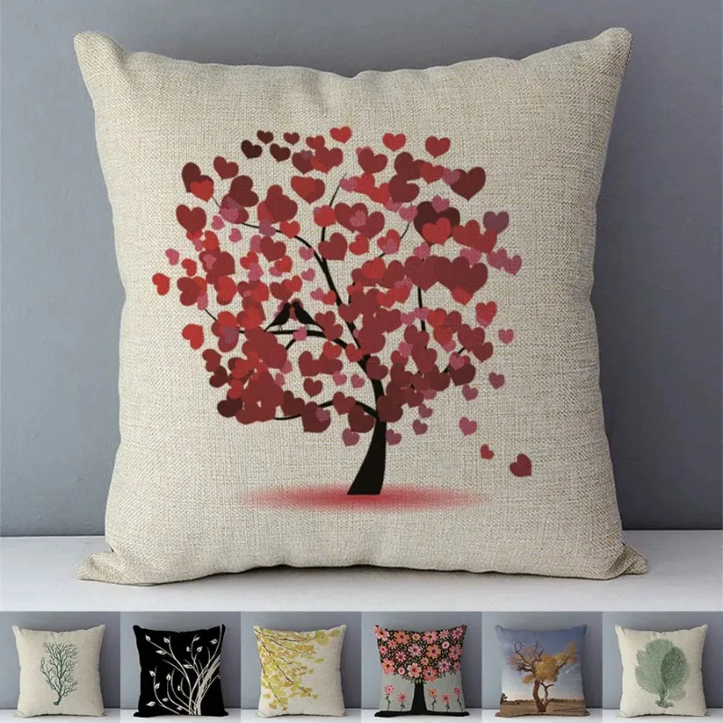 Selected Life Trees Print Cozy Cushion Cover Home Decorative pillowcase Couch Seat Back Cushions 45x45cm fundas de cojines