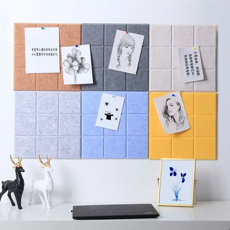 Nordic Felt Message Board Photo Board Small Checkered Living Room Wall Decoration Bulletin Board Kindergarten Work Display Wall