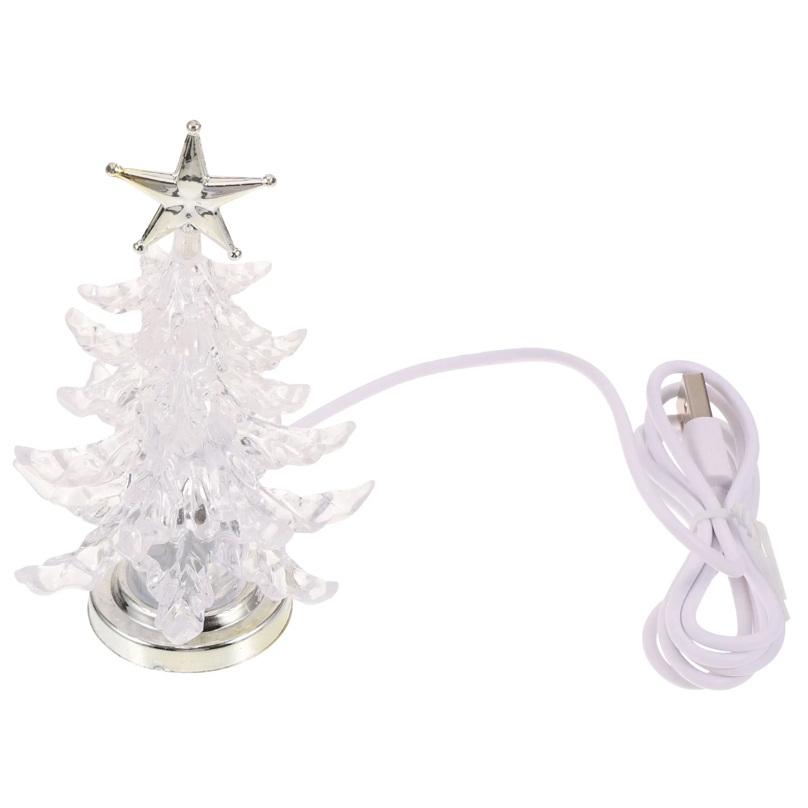 Christmas Tree Lights Outdoor White Baby Night Acrylic USB Computer Golden Mini