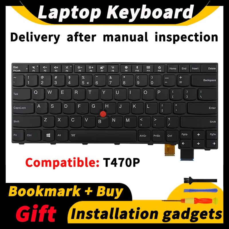 Laptop Replacement Keyboard for Lenovo ThinkPad T470P Backlit Keyboard 01EP427 SN20L82377