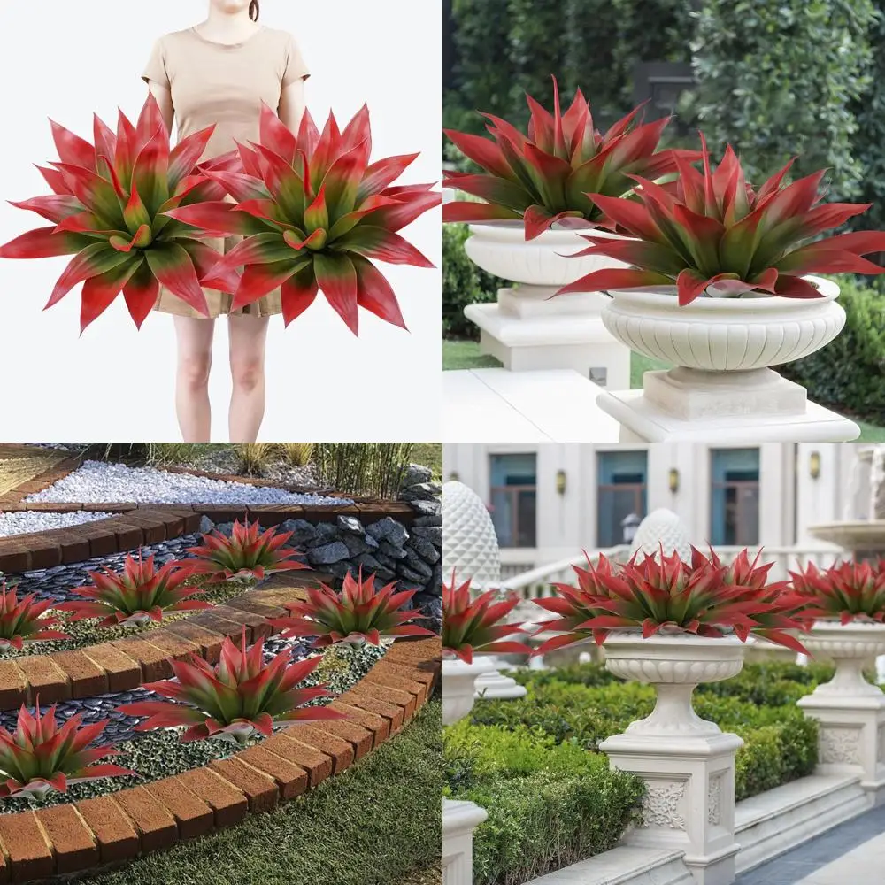 

Artificial Agave Plants,Large UV Resistant Fake Agave Planters for Indoor and Outdoor Decorating Tropical Plant Succulents Green