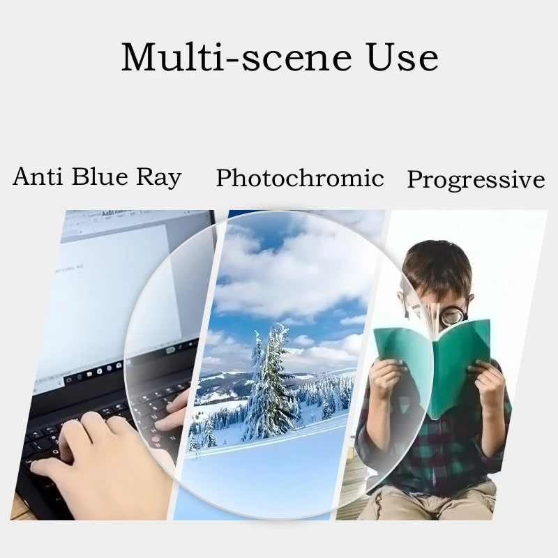 Anti-blue Light Photochromic Progressive Multifocal Lens 1.56 /1.61 /1.67 1.74 Optical Prescription Lenses Man Woman