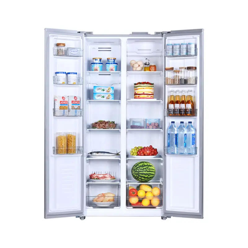 

483L Side By Side Refrigerator Low Noise Energy Saving Power Saving Double Door Fridge Freezer for Household Kitchen Smart