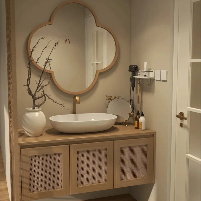 

New modern bathroom vanity solid wood hotel bathroom vanity mirror bathroom sink cabinet