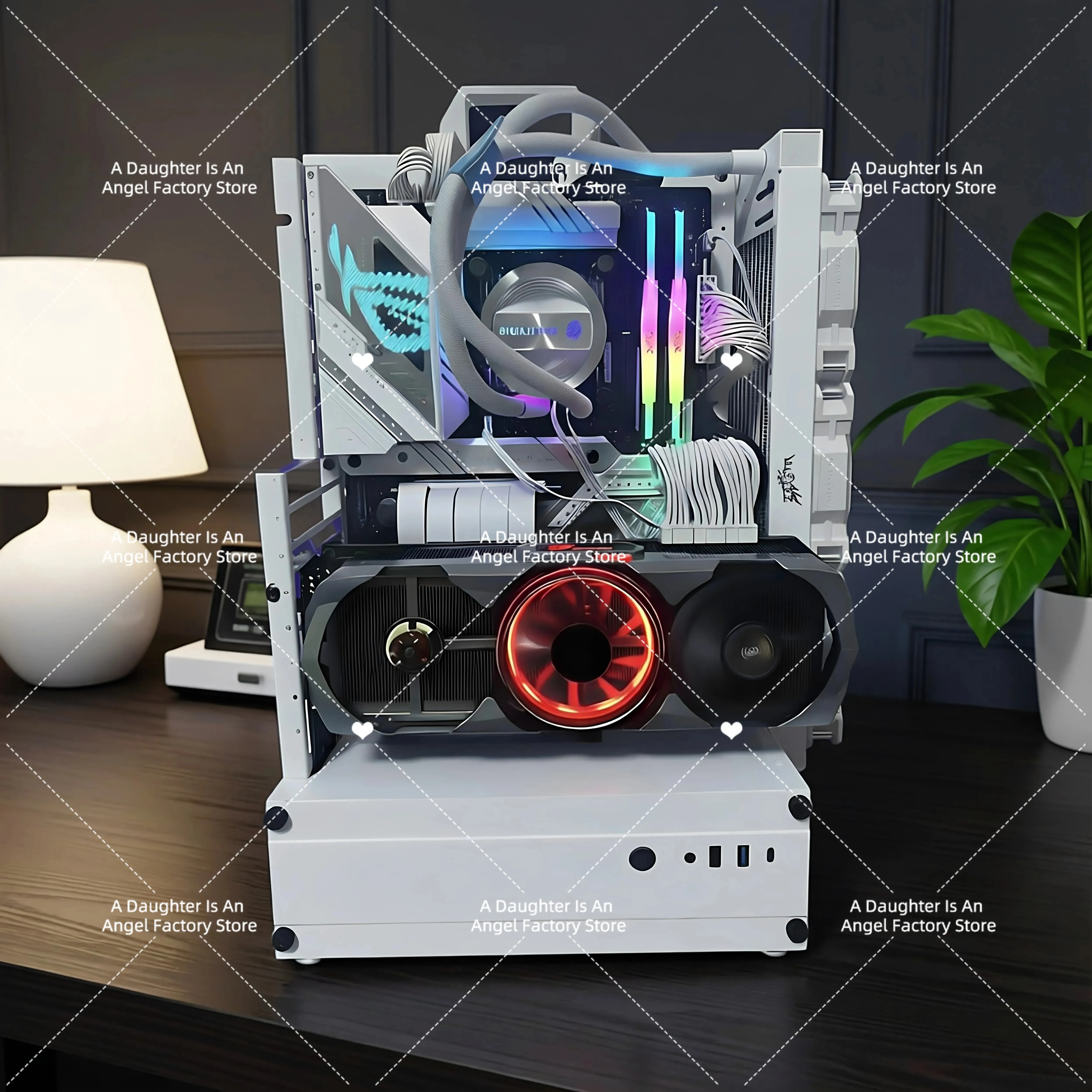 Open Frame PC Case 240/360 Liquid & Air Cooling Rack ATX/MATX Vertical GPU Desktop Mini Case