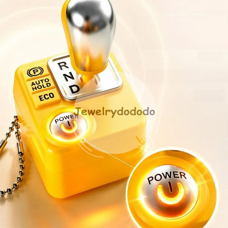 Rotary Gears Reverse Sound Keychain Glowing Stress Relief Fidget Toy Portable for Car Fans Backpack Pendant Decor