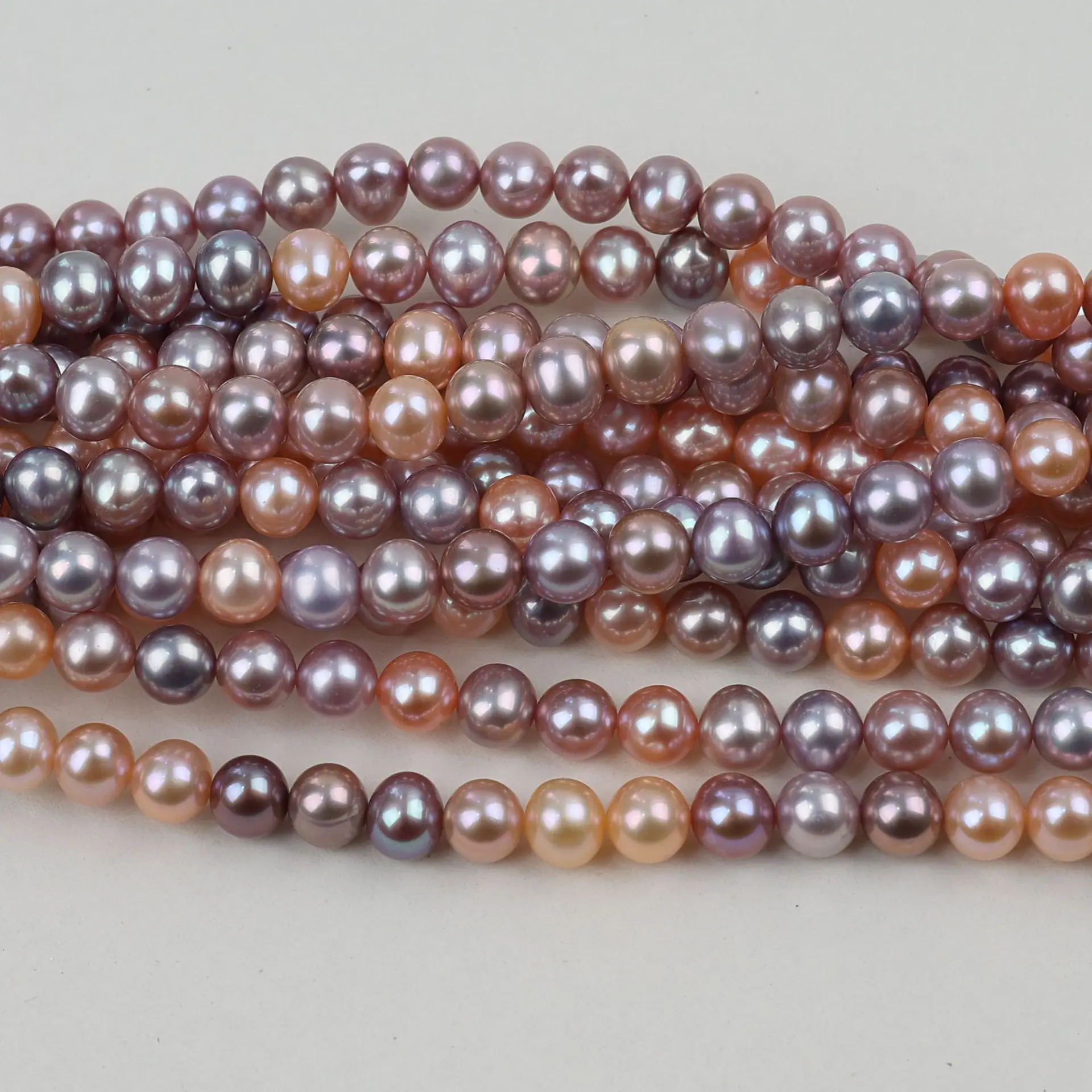 7/8/9mm Candy Purple Round Freshwater Pearl Loose Beads Semi-finished String For DIY Bracelet Necklace Earrings Craft Making