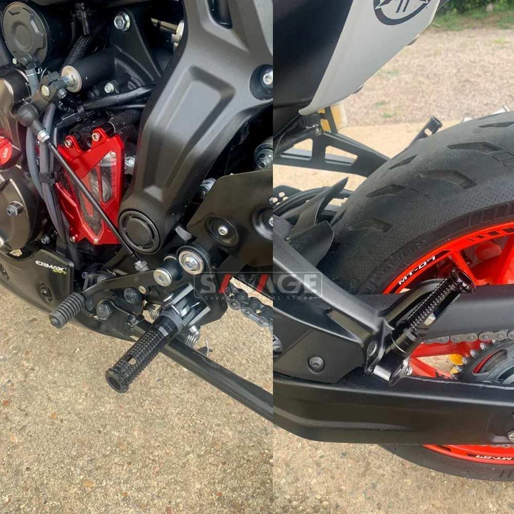 Para YAMAHA MT-10 MT-09 MT07/Tracer XSR 700 900 FZ1 FZ6 FZ8 YZF R3 MT03 MT25 Pedal delantero pasajero apoyapiés traseros