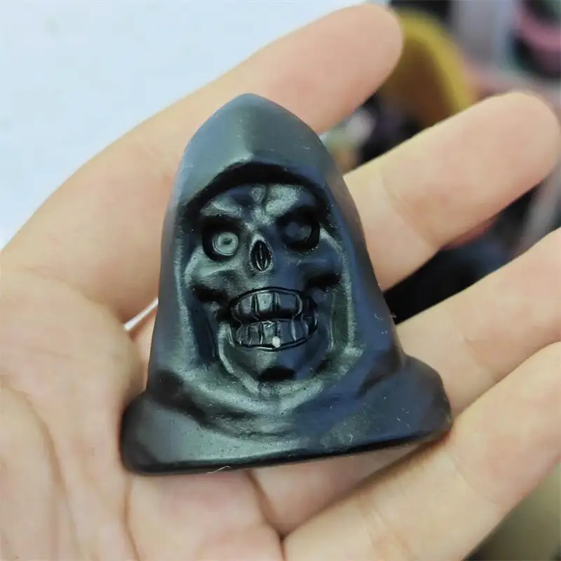 Natural Yooperlite lack bsidian Evil Wizard's Handmade Polished Powerful Statue For Home Decoration Lucky Gift 1PCS 4.8CM