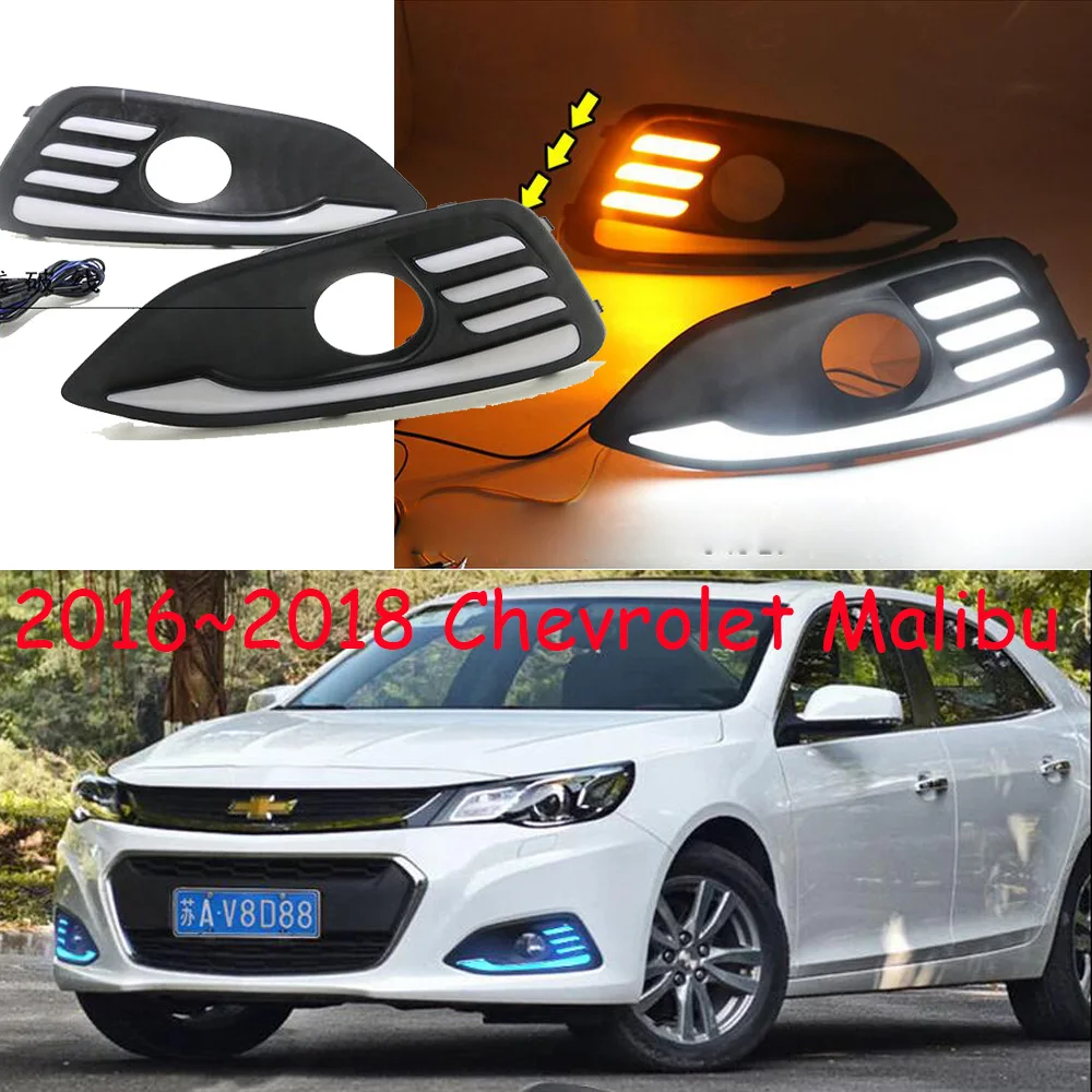 Car Bumper headlight for Chevrolet Malibu daytime light 2016~2018y car accessories LED DRL headlamp for Malibu fog light