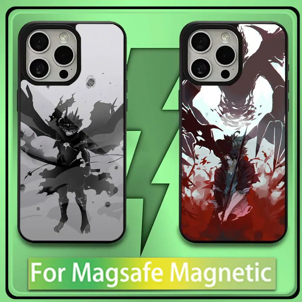 

A-Anime B-Black C-Clover Phone Case For iPhone 16,15,14,13,12,11,Plus,Pro,Max,Mini Soft Magesafe Magnetic Wireless Charge