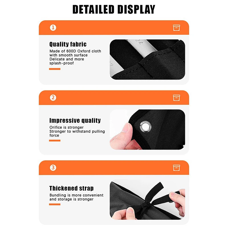 

Portable 16-Pocket Wrench Roll Organizer Waterproof Oxford Cloth Tool Pouch for Garage Workshop Home Repair Storage
