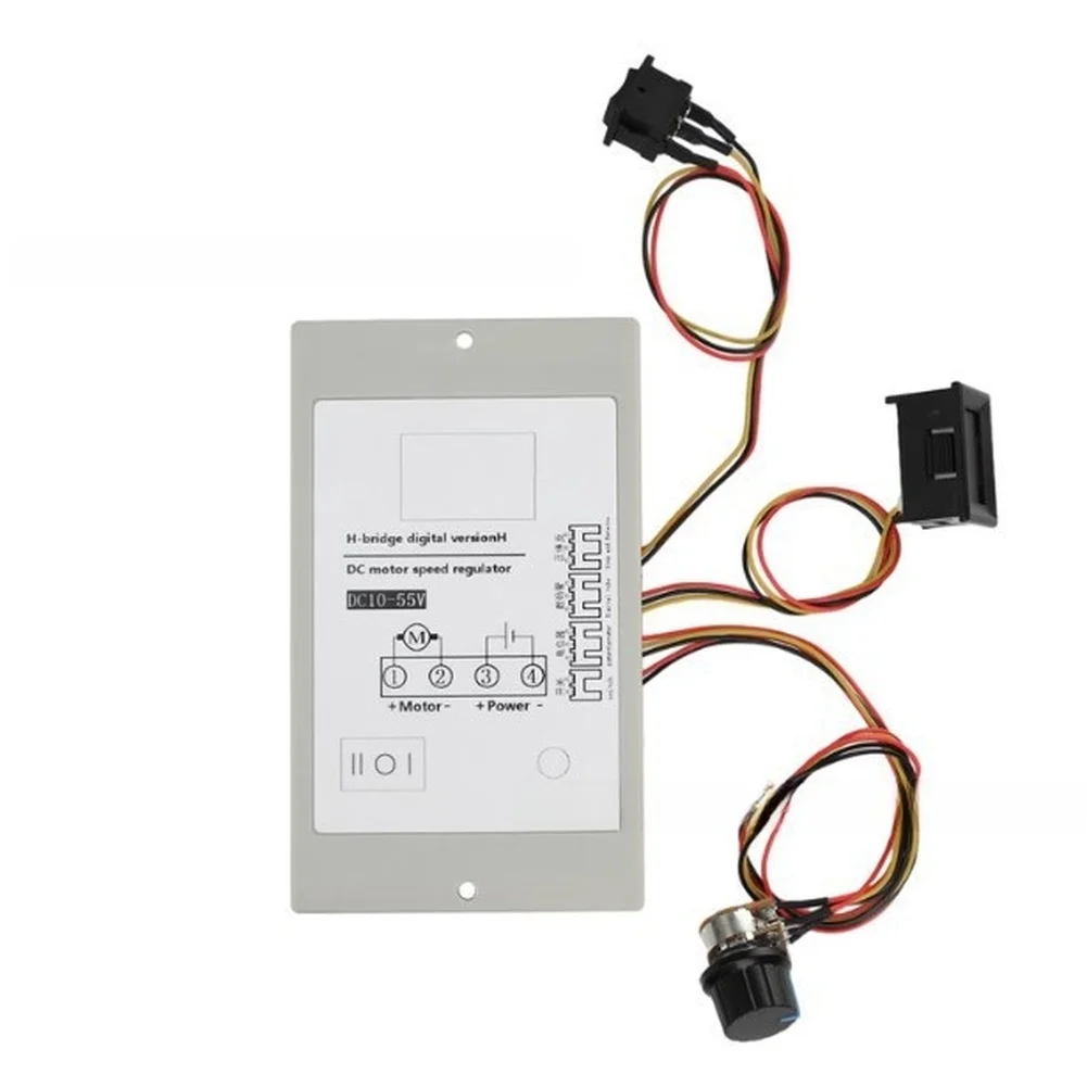 

Контроллер скорости двигателя H-типа DC 10-55В 20А с цифровым дисплеем и переключателем прямого/обратного хода для мощных коллекторных двигателей