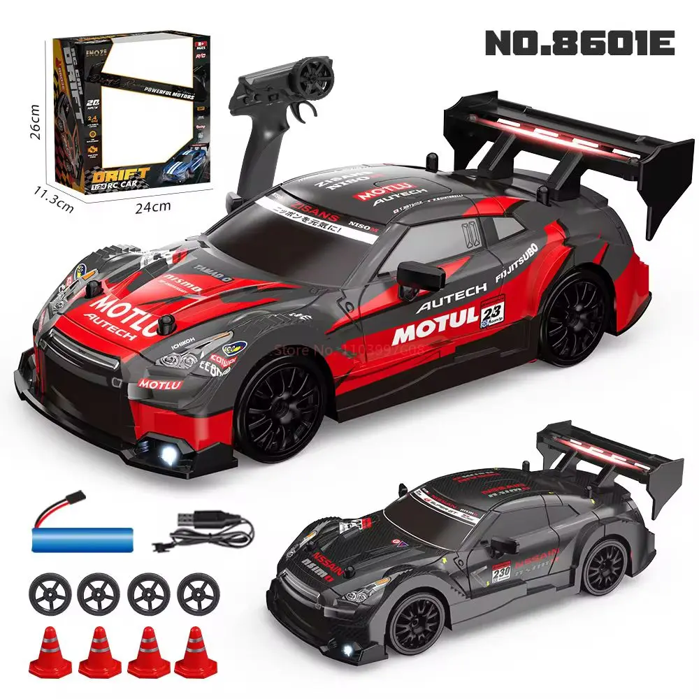 1:24 New Rc Drift Car 4wd High Speed Remote Control Car Rubber & Drift Two Types Of Tires Simulated Racing Cars For Children