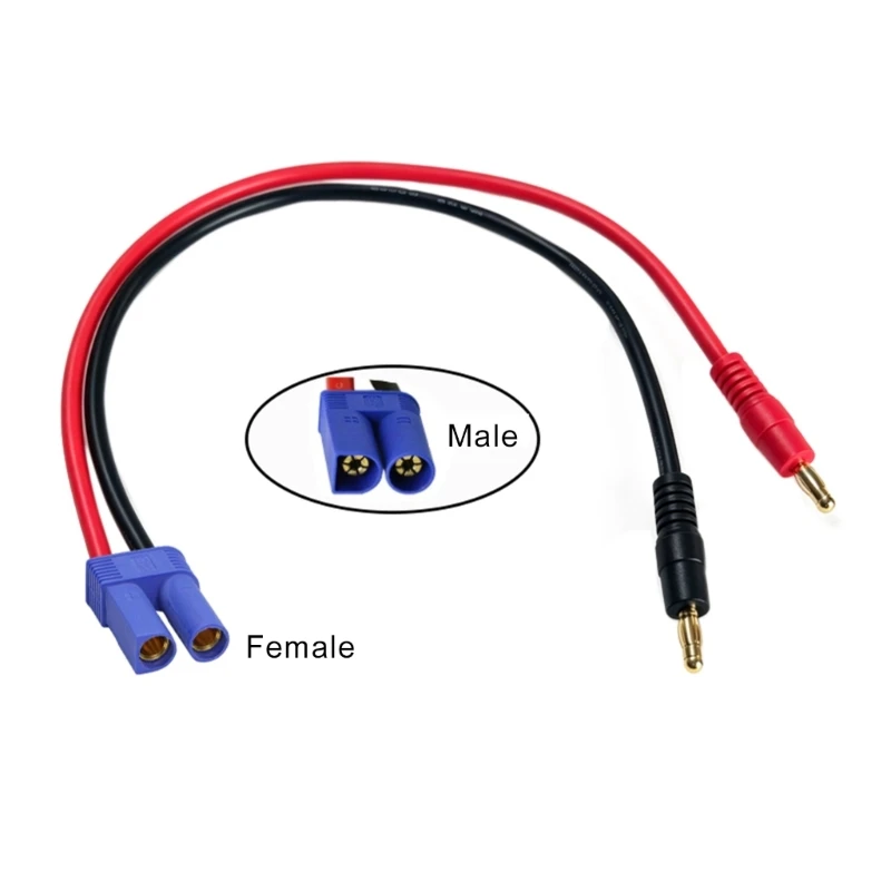 EC5 to Banana Plugs Battery Chargers Adapter Cable with Tinned Copper Conductors, Silicone Jackets and Distinct Red and H8WD