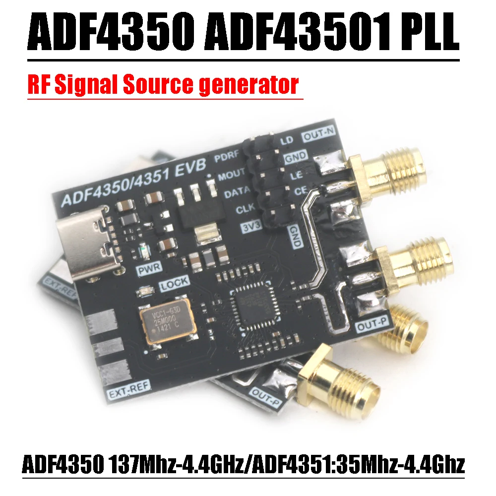 35M-4.4G ADF4350 ADF4351 PLL generator sygnału RF TYPE-C płyta rozwojowa USB fala sinusoidalna dla wzmacniacza radiowego Ham