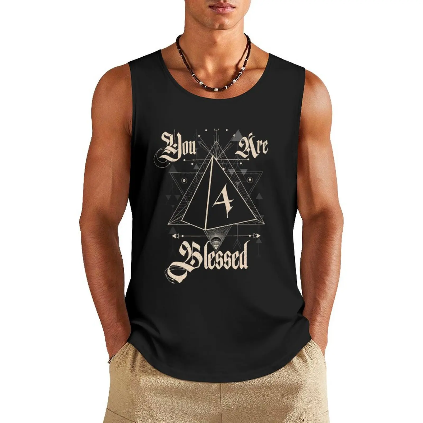 

You Are Blessed D4 Tank Top men clothing singlet for men Gym wear Sleeveless T-shirt