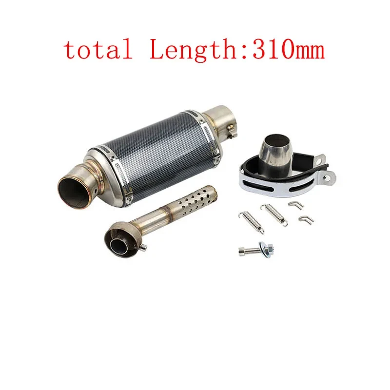 51mm Universele Motorfiets Uitlaat Rvs Uitlaat Escape 310 370 440mm Pijp 100cc-1000cc ATV GP Scooter Voor fz6 pcx125
