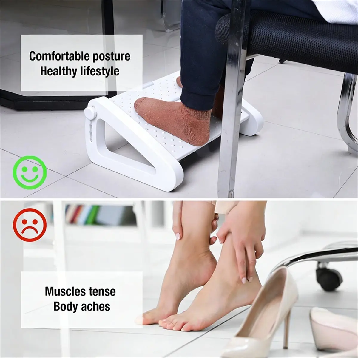 Office Desk Under-Foot Stool, Children'S Footstool, Footrest, Anti-Crossing Leg Pad, High Footrest