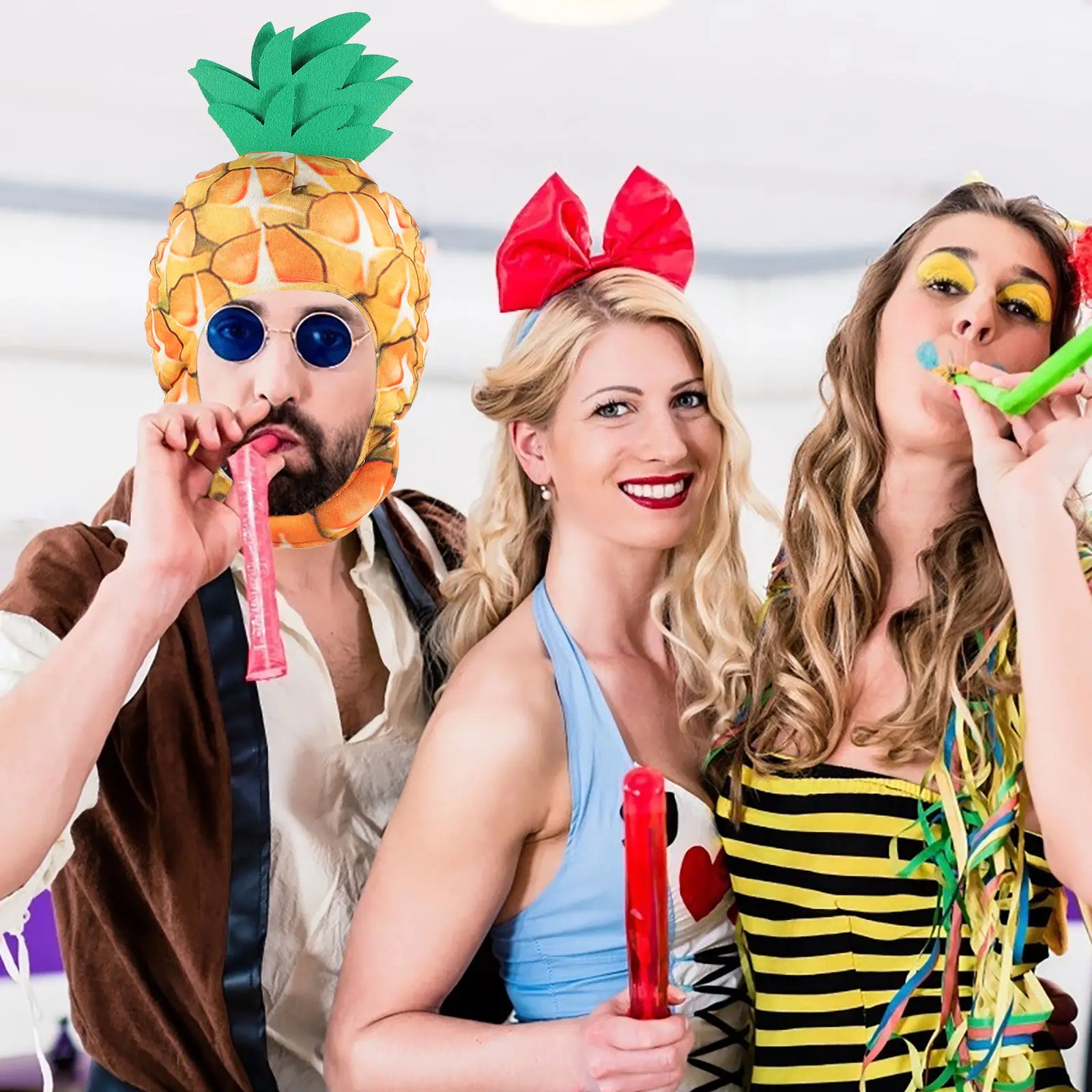 

Cute Pineapple Mask Hat Fruit Headgear for Kids Birthday Party Cosplay Dress-Up Photo Prop Cute Fruit Hat