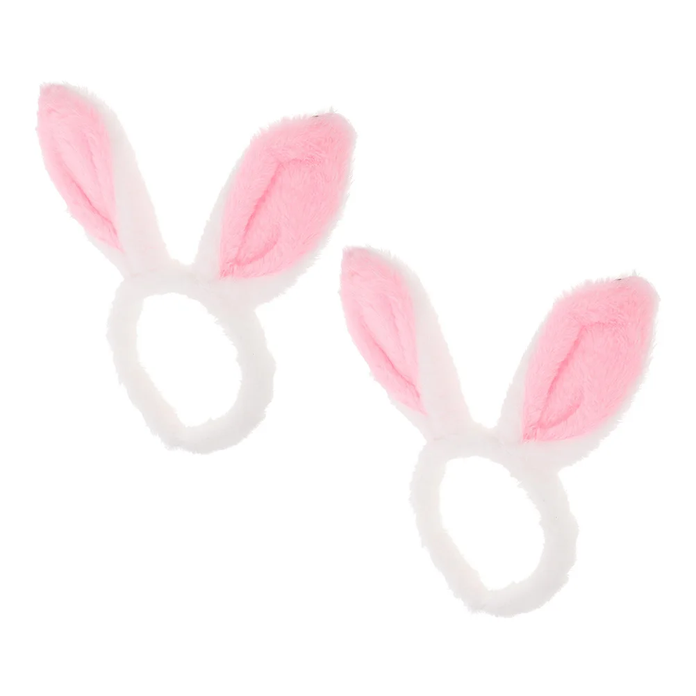 

2pcs White Ears Headband Cartoon Headband Girls Hair Accessories Durable Cartoon Easter Celebration Hoop Prop