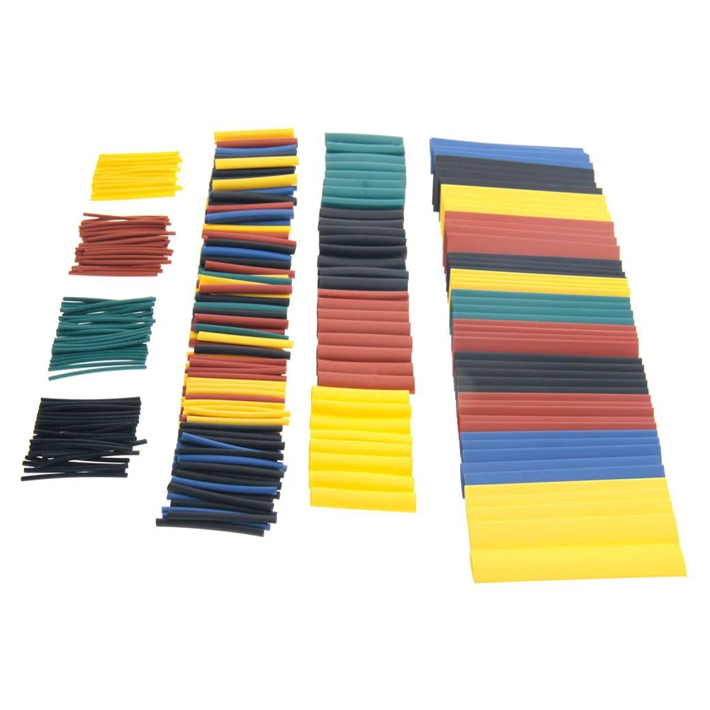 

328pcs Heat Shrink Tubing Flat Shape Easy Cut Protect Insulate Wiring Harness Wrap Cables Wires Tube Set Colored Combo