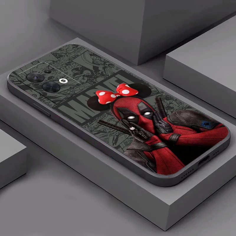 جراب هاتف Marvel-Spiderman لـ OPPO ، قشرة سيليكون سائلة ، ديدبول كاركاسا ، A97 ، A94 ، A93 ، A92 ، A91 ، A74 ، A55 ، A54 ، 5G ، A16 ، A16S