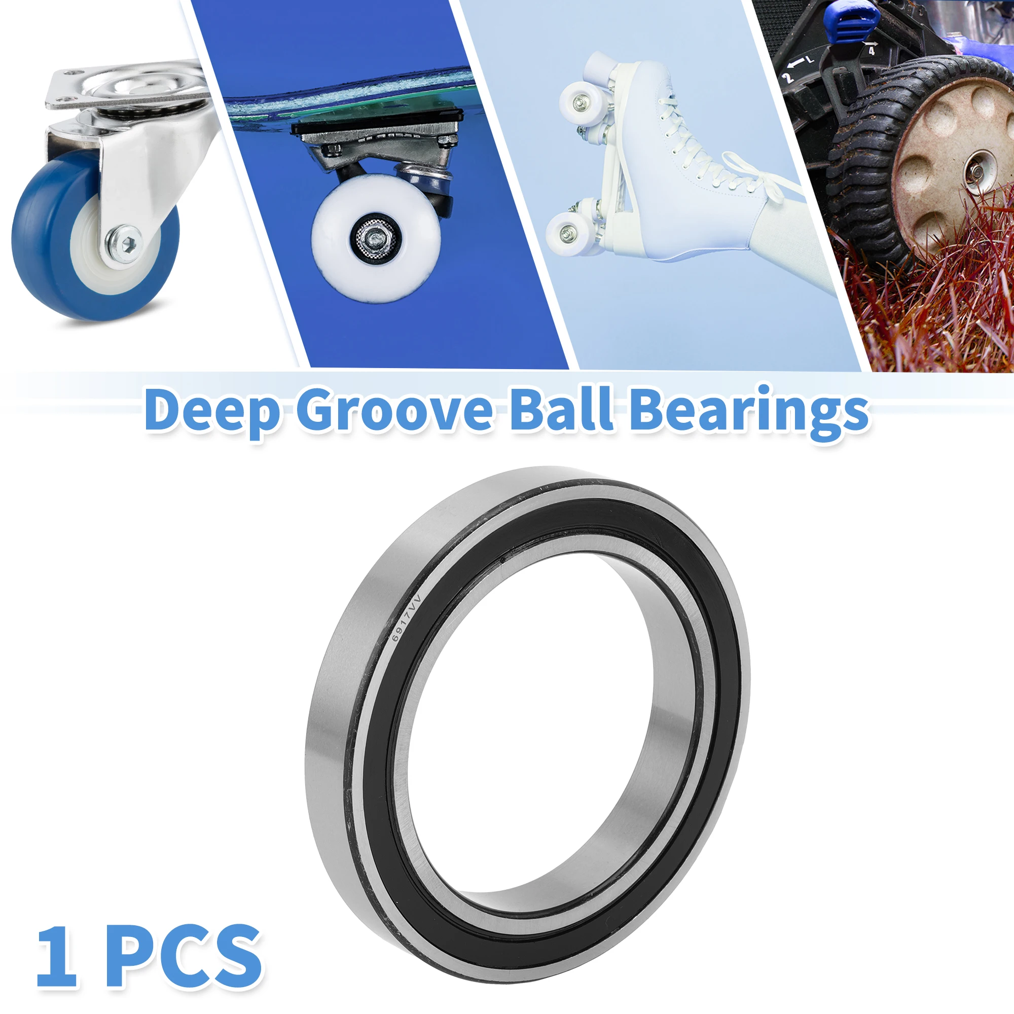 

Motoforti 6917VV радиальные шарикоподшипники P6 85x120x18 мм смазочные подшипники с двойным резиновым уплотнением колесо для скутера и скейтборда