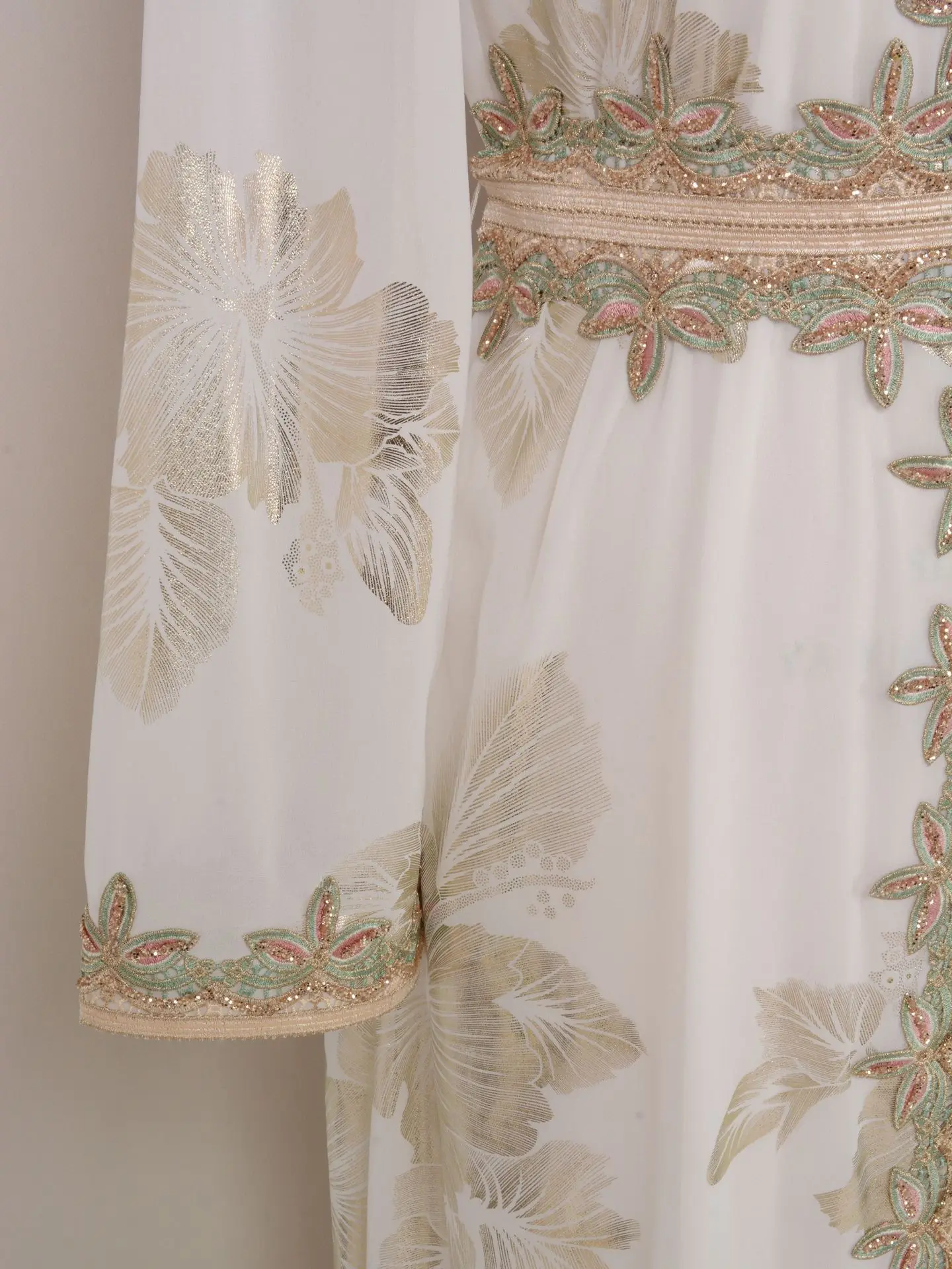 Jhjn outono e inverno estampagem de ouro bordado cinto muçulmano robe dubai viagem vestido de noite roupas femininas