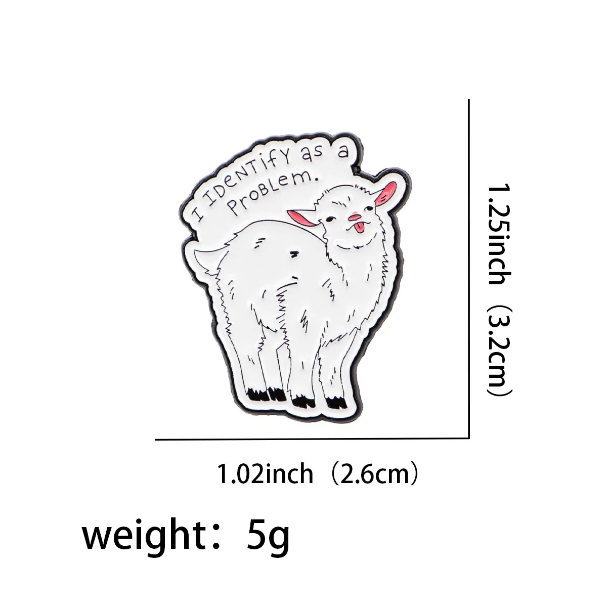 White Goat Enamel Pin Funny Sheep Brooch Pines Lapel Pins Badge on Backpack Clothing Accessories Humorous Jewelry Friends Gifts