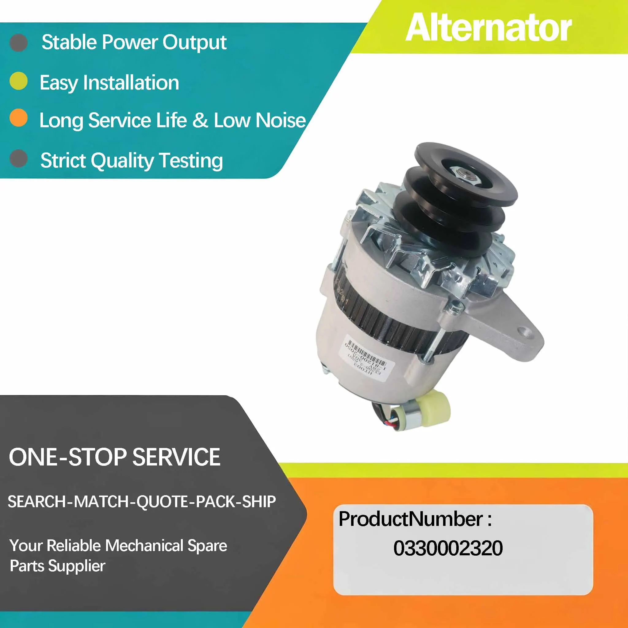 0330001840 24V Alternator For HITACHI EQUIP EX200 1983  EQUIP EX200 6BD1T 1986-199 For ISUZU EX200 6BD1-T 1985 For KOMATSU FD