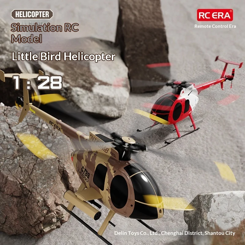 Радиоуправляемый вертолет RC ERA C189 MD500, масштаб 1:28, 6-осевой гироскоп, бесщеточный мотор, оптическое позиционирование, имитационный дрон.