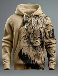 Men's New Sweatshirt 3d Lion Hoodie Men's Plus Size Animal Sweatshirt Hooded Sweatshirt Funny 3d Printed Cool Street Men's Cloth
