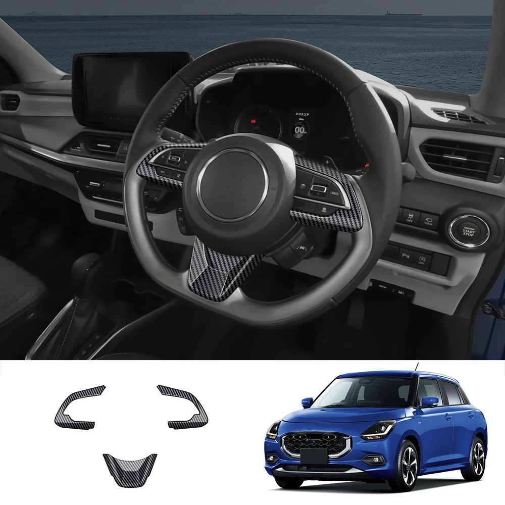 Car Accessories For Suzuki SWIFT Swift 2024 Steering Wheel Cover Trim Protection Auto Interior Decoration Styling Stickers