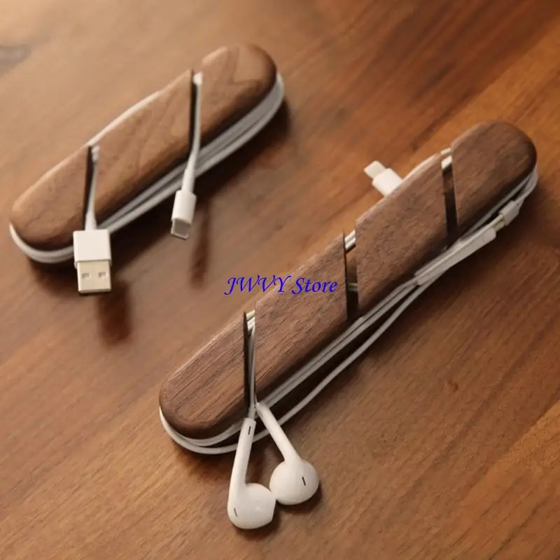 573A Wooden Adhesive Desk Wire Clip Organizers MultiSlot Cable Clips for Desk Home Car Office Accessories Cable Fixer